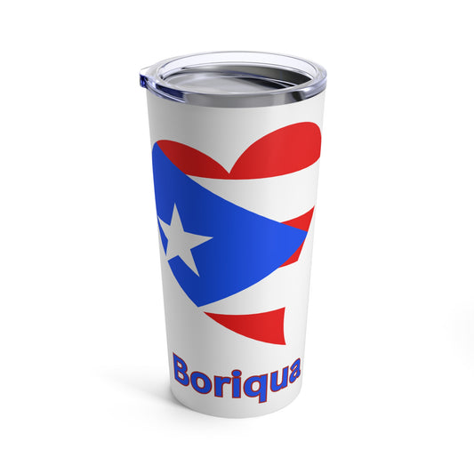 Colorful Heart Flag: Puerto Rico 20oz Tumbler - Sip in Island Style Anywhere