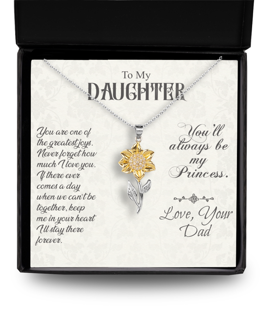 Daughter Sunflower Necklace from Dad- graduation- Just Because Gift