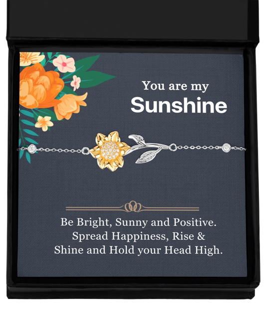 You are My Sunshine- Sunflower Bracelet- Gifts for Love