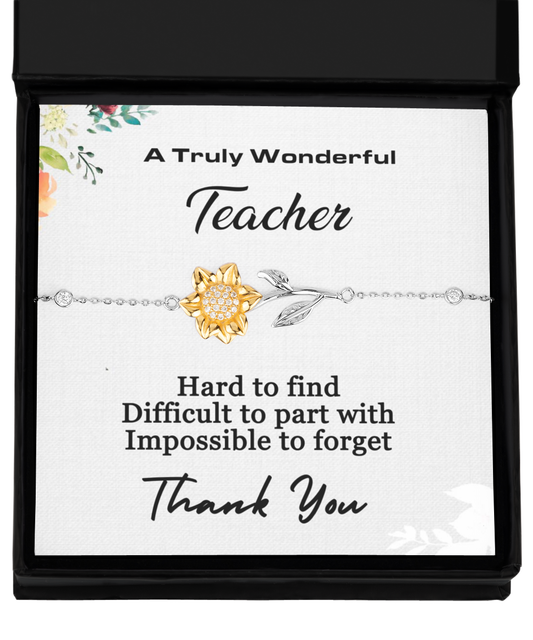 Teacher- End of Year Gift-Bracelet- Sunflower